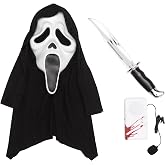 Ghost Face Slayer Kit Mask W/Hood, Gloves, Buck Knife, Voice Changer, Soft PVC 1/2 Mask