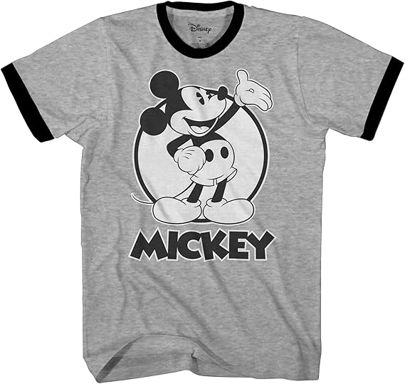 Amazon ディズニー ミッキーマウス ハンドアップ ディズニーランド ワールド 面白い メンズ 大人用 グラフィック リンガーtシャツ Tシャツ カットソー 通販