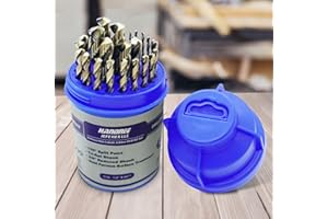 JEFE HEX 29 PCS M35 Cobalt Drill Bit Set, HSS Twist Jobber Drill Bits with 135 Degrees Split Point and Three-Flat Shank, 3/8”