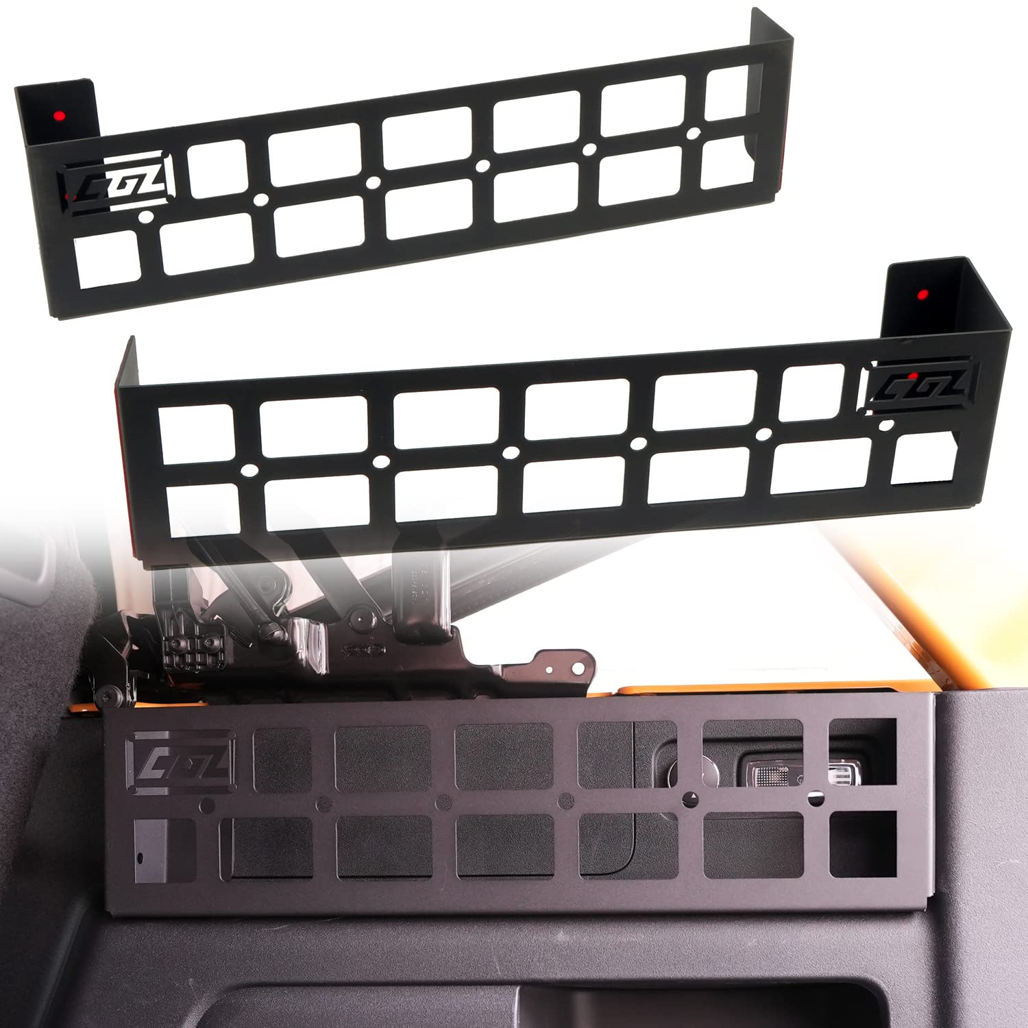 Photo 1 of CTH for Ford Bronco 2021-2024 Trunk Organizers Modification Molle Panel Side Window Cargo Luggage Storage Container Carrier Aluminum Alloy Car Accessories 2pcs (Only fit 4-Door Version)