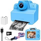 Kids Camera Instant Print Cameras for Kids 3-12 Years Old Girl Christmas Birthday Gifts, Portable Kid Toddler Digital Travel Printing Camera Toy That Prints Pictures Instantly with 3 Rolls Paper