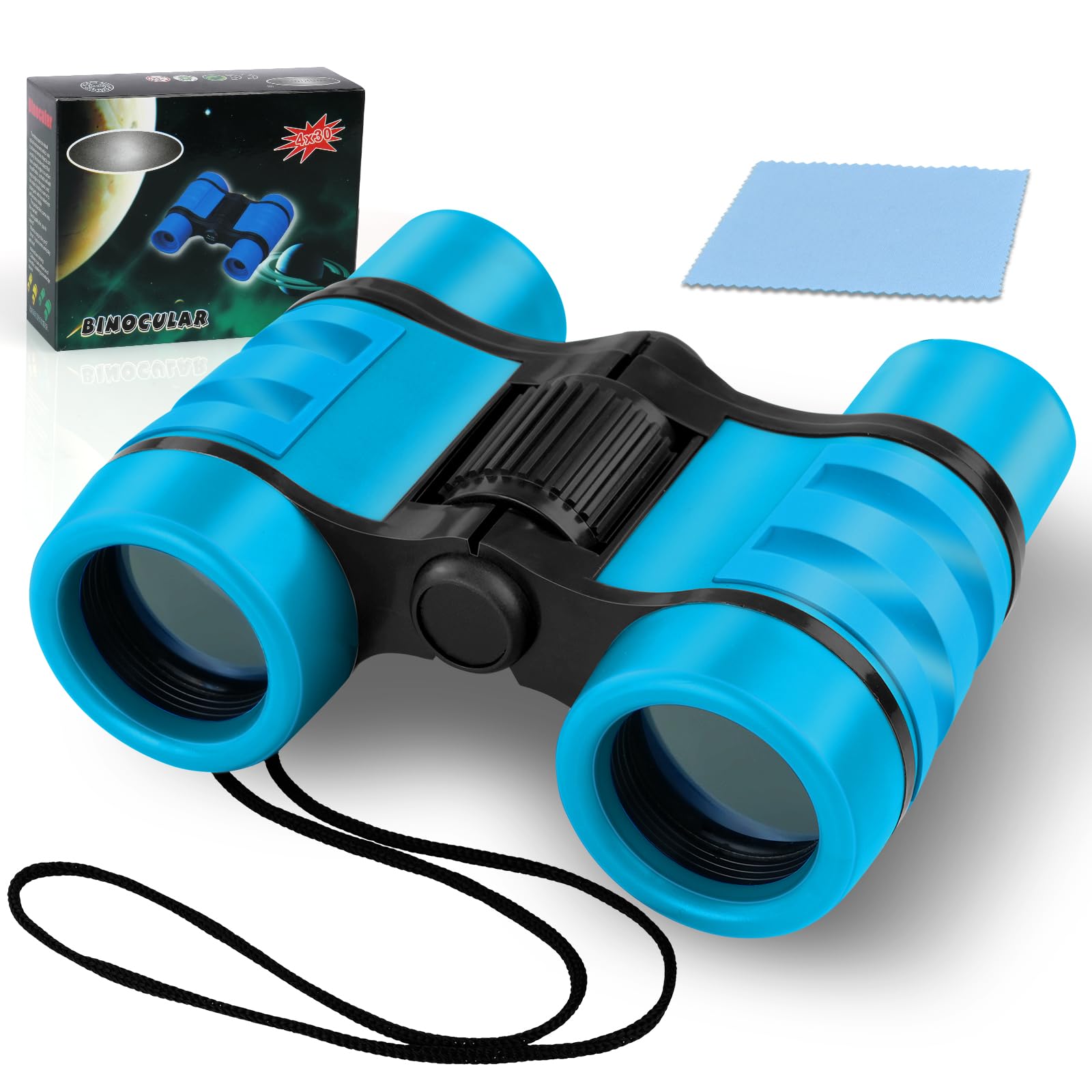 OSDUE Kids Telescope Outdoor Toys, 4x30 High Resolution Binoculars for Kids Toys Educational Learning, Sports and Outside Play, Gifts for Age 3-12 Boys Girls (Blue)