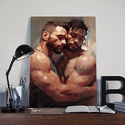 HMLZSJ Nude Muscle Male Torso Portrait Art Gay