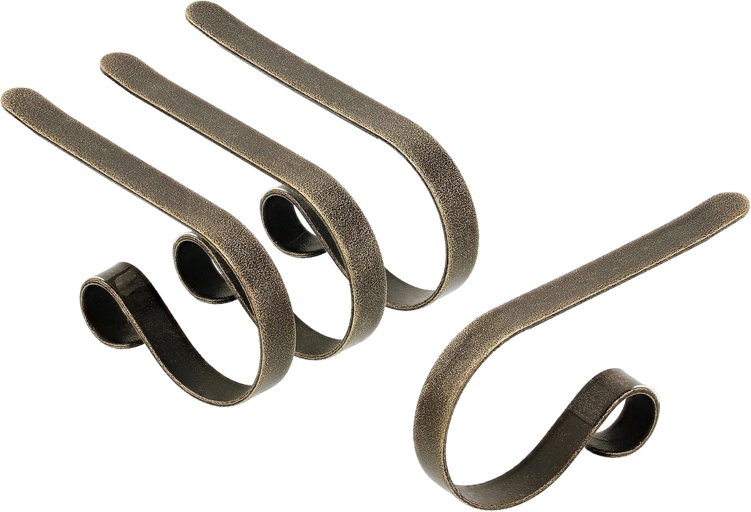 Stockings & Holders - Haute Decor The Original MantleClip® Stocking Holder- 4 Pack (Weathered Brass) - Hang Christmas Stockings, Lights, Garland securely from Fireplace mantels and Shelves up to 3 inches Thick