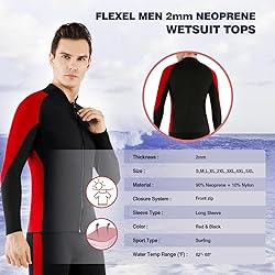 FLEXEL Wetsuit Top Jacket Women Men, 2mm Neoprene