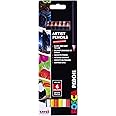 Posca KPE-200 Oil and Wax Colouring Pencils. Premium Tough Nib for Arts and Crafts. Multi Surface Use On Wood, Fabric, Paper, Cardboard, & Canvas. Perfect for Creative Drawing. Set of 6 Sunny Colours