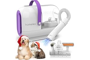 Homeika Dog Grooming Kit & Vacuum, 3L Pet Grooming Vacuum 99% Pet Hair Suction, 7 Pet Grooming Tools, 5 Combs, Quiet Pet Vacuum Groomer with Hair Roller, Massage Nozzle for Shedding Dogs, Cats,White