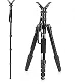 JINSE Rifle Tripod Shooting Stand, Adjustable Lightweight Shooting Tripod with 360° Rotatable V Yoke for Outdoors