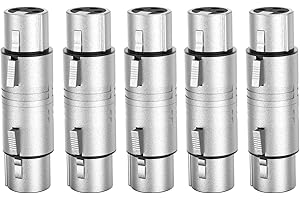 CableCreation XLR Female to Female, [5-Pack] XLR 3 Pin Female to 3 Pin Female Microphone Line Adapter
