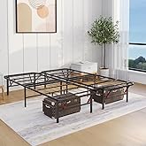 Golden Gate Beds Foldable Metal Bed Frame – Sturdy Metal Platform, No Box Spring Needed, Portable & Collapsible, Heavy Duty, Tool-Free Setup, Noise-Free, Under Bed Storage – Queen Size (Black)