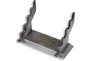 HOTCAN Wooden Magic Wand Holder and Display Stand - Mystical Fusion of Beech Wood and Metal - Owl Emblem Accent (Large)