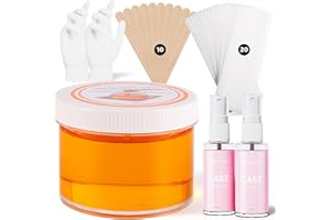 CUTEBEY Home Sugar Wax Kit for Women: Hair Removal for Sensitive Skin & Face Body Legs Bikini Back - Includes 300g/10.6oz Organic Sugaring Wax, Large Wax Strips & Sticks, Care Oils, Gloves