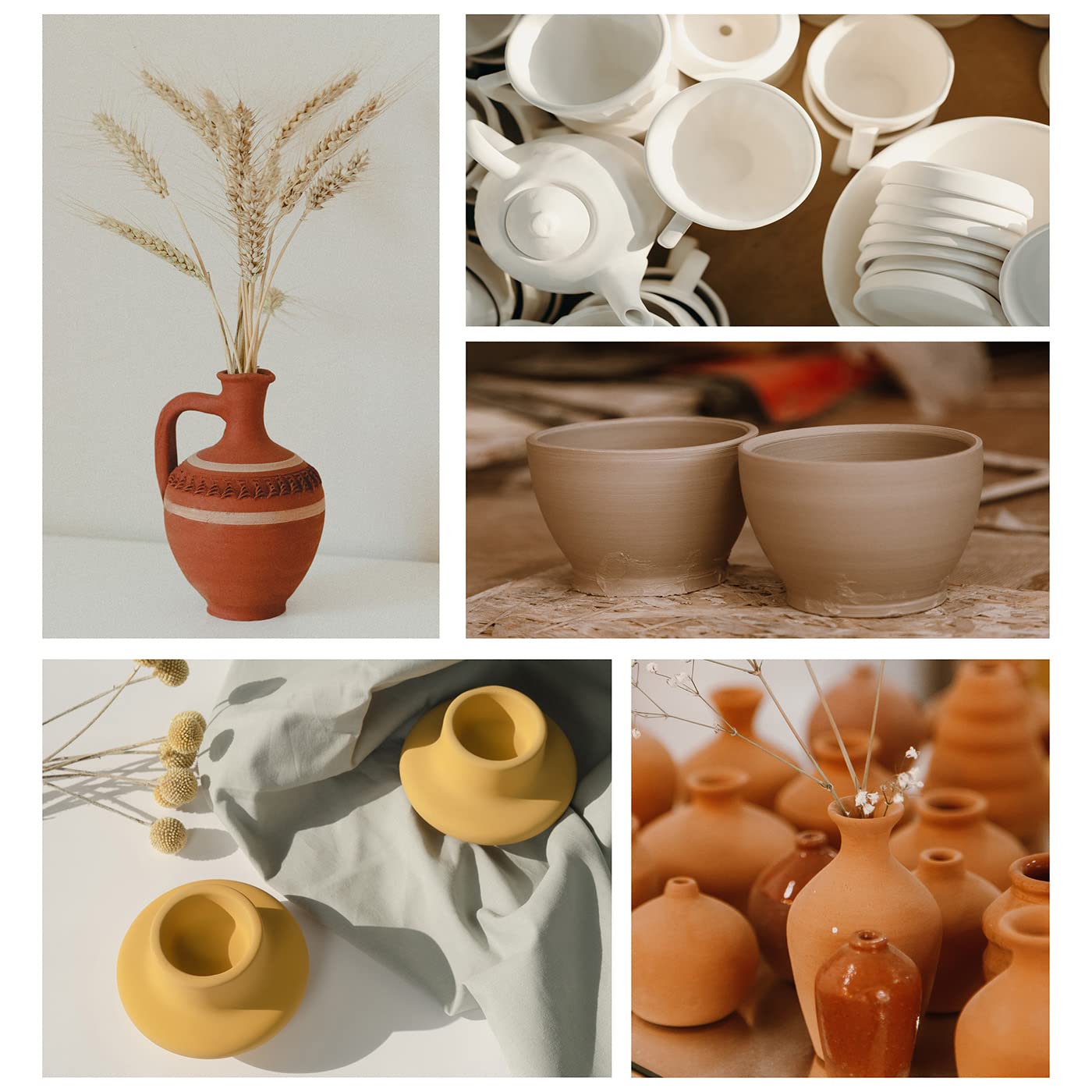 TORISING Air Dry Clay 10 LBs with 42 Pcs set Pottery Clay Tools Set for Hand Modeling and Throwing, Non-Toxic (White & Kit)