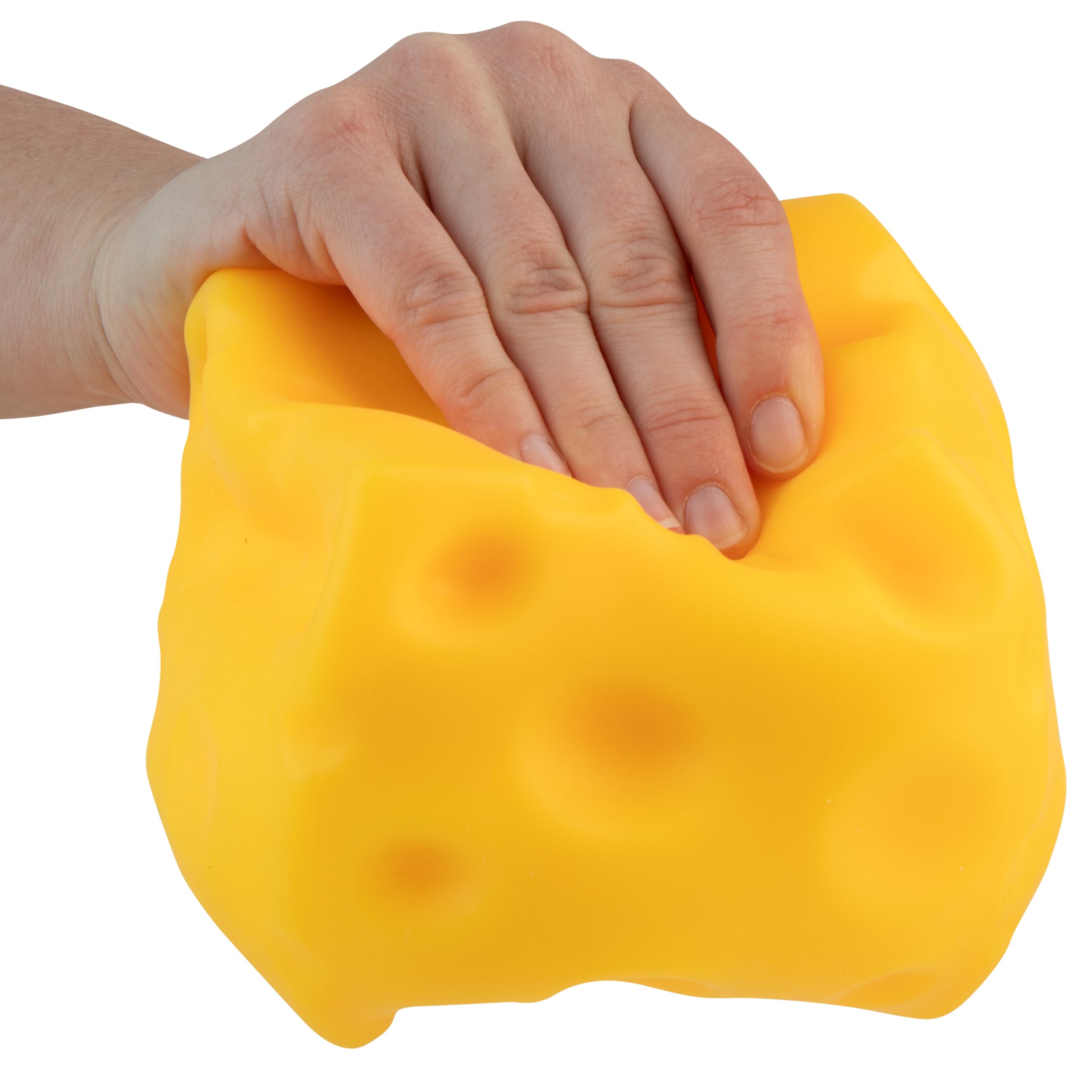 ORB Easy Sqweezy Super Cheesy - Squeeze This Big, Fun, Squishy, Slow Rising, Extra Soft Giant Block of Cheese for Stress Relief - Original Sensory / Fidget Novelty Toy and Gift for Kids and Adults