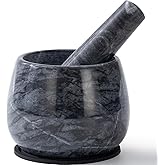 Fasolahome Heavy Duty Mortar and Pestle, Natural Marble Mortar and Pestle Set, Spice Herb Grinder Make Fresh Guacamole, Salsa