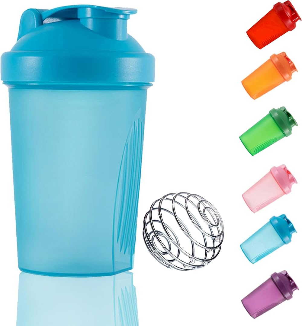 KANGSIT 400ml Protein Shaker Bottle with Stainless Steel Ball BPA-Free