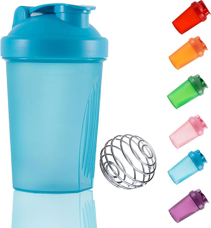 KANGSIT 400ml Protein Shaker Bottle with Stainless Steel Ball BPA-Free