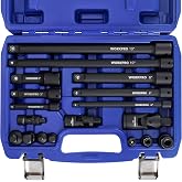 WORKPRO 18-Piece Impact Socket Extension Set, 1/4", 3/8" &amp; 1/2" Drive | Includes Socket Adapters, Ratchet Extension Set, Socket Extension Bar, Swivel Universal Joints and Impact Coupler
