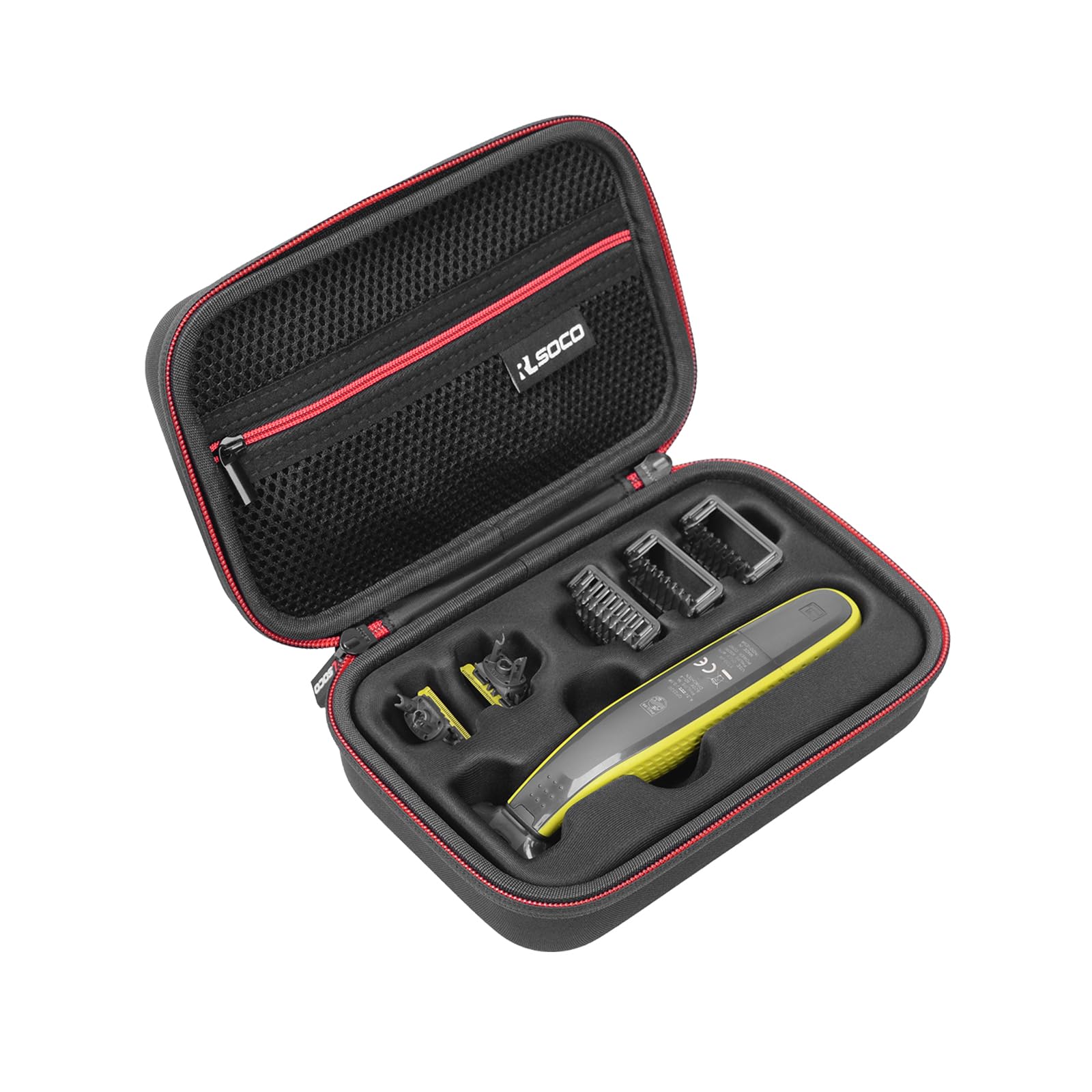 RLSOCO Case for Philips OneBlade Hybrid 360 Electric Shaver QP2824,QP2834,QP2734,QP2724,QP2520, Portable Electric Face Body Trimmer Case for One Blade, Travel Organizer Bag with YKK Zipper