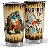 SANDJEST Bigfoot Tumbler Cup 20oz Sasquatch Gifts for Men Stainless Steel Insulated Tumblers Coffee Travel Mug Gift for Birthday Christmas