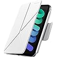 PITAKA for iPad Mini 7 Case A17 Pro (2024), Compatible with iPad Mini 7 (2024) /iPad Mini 6 (2021), Portrait/Landscape Magnetic Case with Pencil Holder, 4 Standing Angles and - White