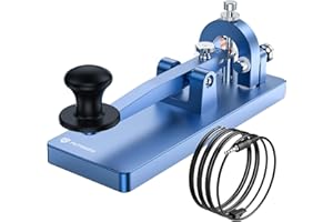 Putikeeg CW Telegraph Key - Heavy Duty Aluminum Alloy Classical Morse Code Key, Shortwave Radio Ham Send Telegram Practice Oscillator Straight Key (Blue)