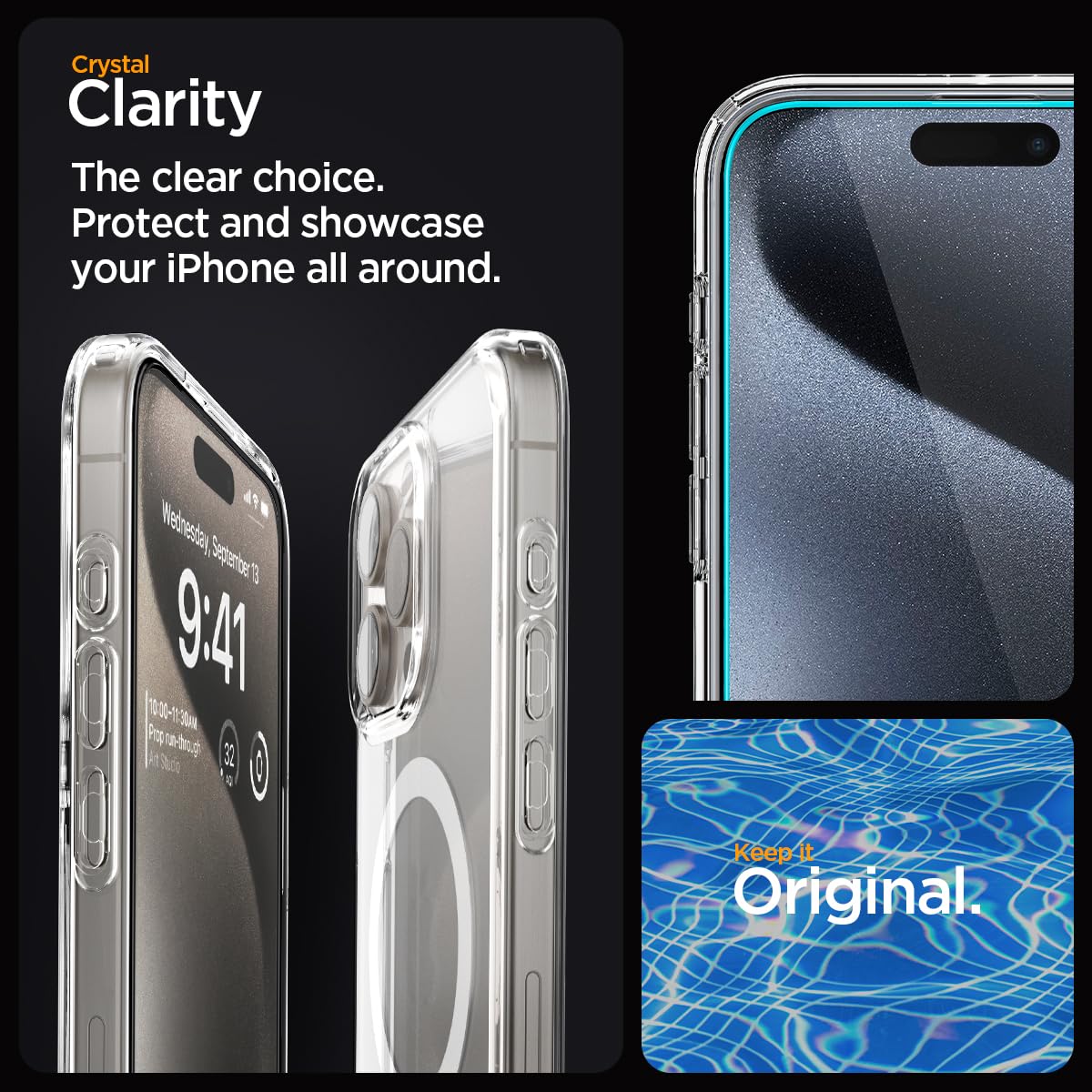 Spigen Ultra Hybrid MagFit Pack Designed for iPhone 15 Pro Case (2023) [Military-Grade Protection] Compatible with MagSafe - White