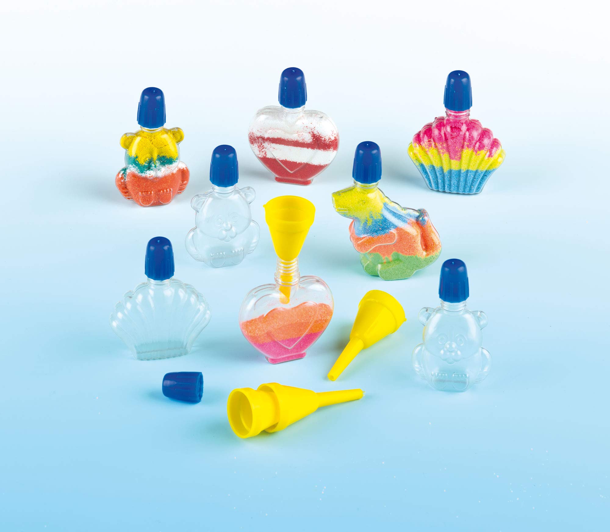 Baker Ross Mini Shaped Plastic Sand Art Bottles (Pack of 8) For Kid's Craft Projects,EV3043