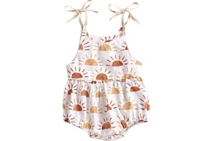 JLKGICF Infant Newborn Baby Girl Floral Romper Kids Spaghetti Strap One Piece Jumpsuit Shorts Toddler Summer Overall Clothes
