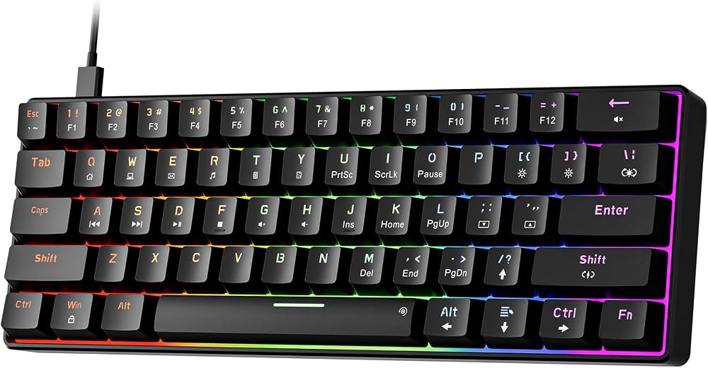 Newmen GM611 60% 61-Key Mechanical Keyboard RGB Backlit Red Switches