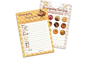 SEALMIC 27 pcs Thanksgiving Games for Family Party Turkey Dinner Activity Cards for Family Adults Kids Friendsgiving Decoration Pictionary Card Fall Harvest Festival Table Paper Favors and Supplies Game