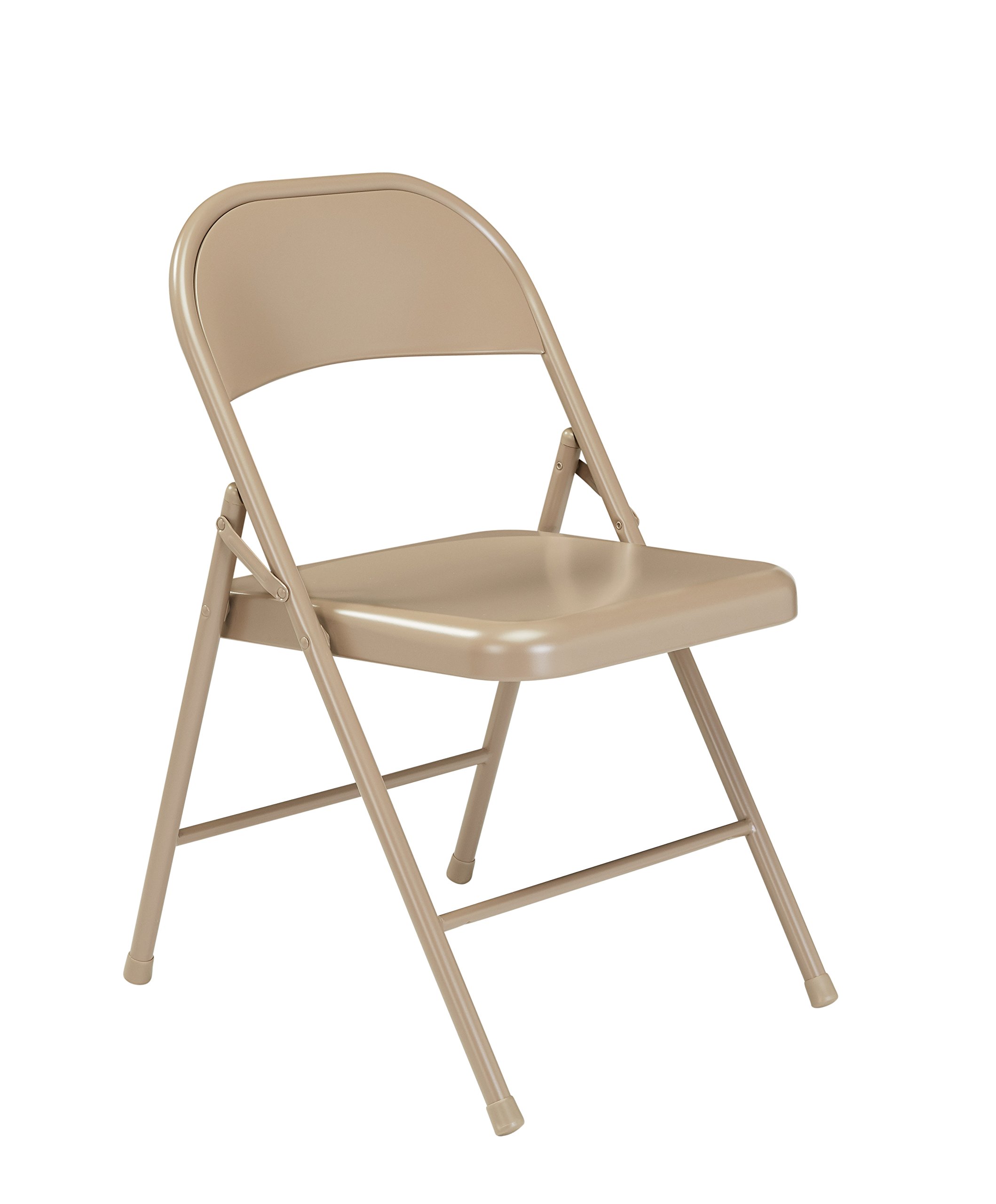 National Public Seating 901 Folding Chair, Steel, Beige (Pack of 4)