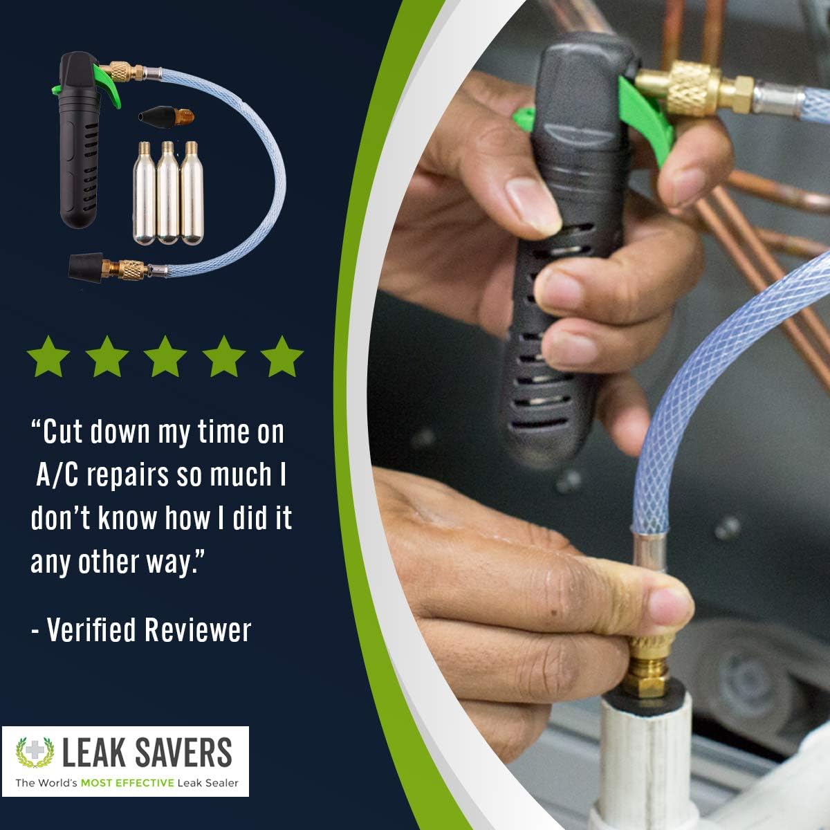 Leak Shot HVAC (by Leak Saver) - Professional Condensate Line Blaster and Leak Saver Leak Sealant Injector for Air Conditioning and Refrigeration Systems: Automotive