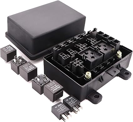 Caja de relé de fusibles de 12 ranuras/18 ranuras, relés, ATC/ATO: Amazon.es: Coche y moto