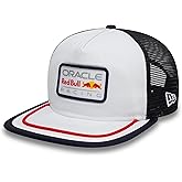 Red Bull Racing F1 Official Baseball Cap, New Era 9FIFTY, Trucker Mesh Style, White and Navy, White/Navy/Red, One Size