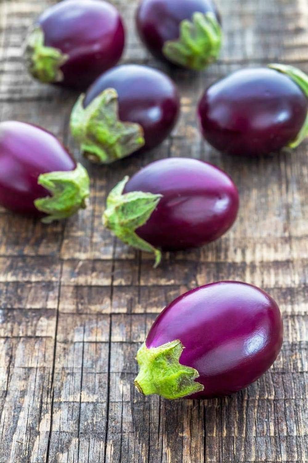 Mini Bambino Eggplant 200 Seeds, Heirloom, Dwarf Plants, Never Bitter Fruits, Harves Non-GMO