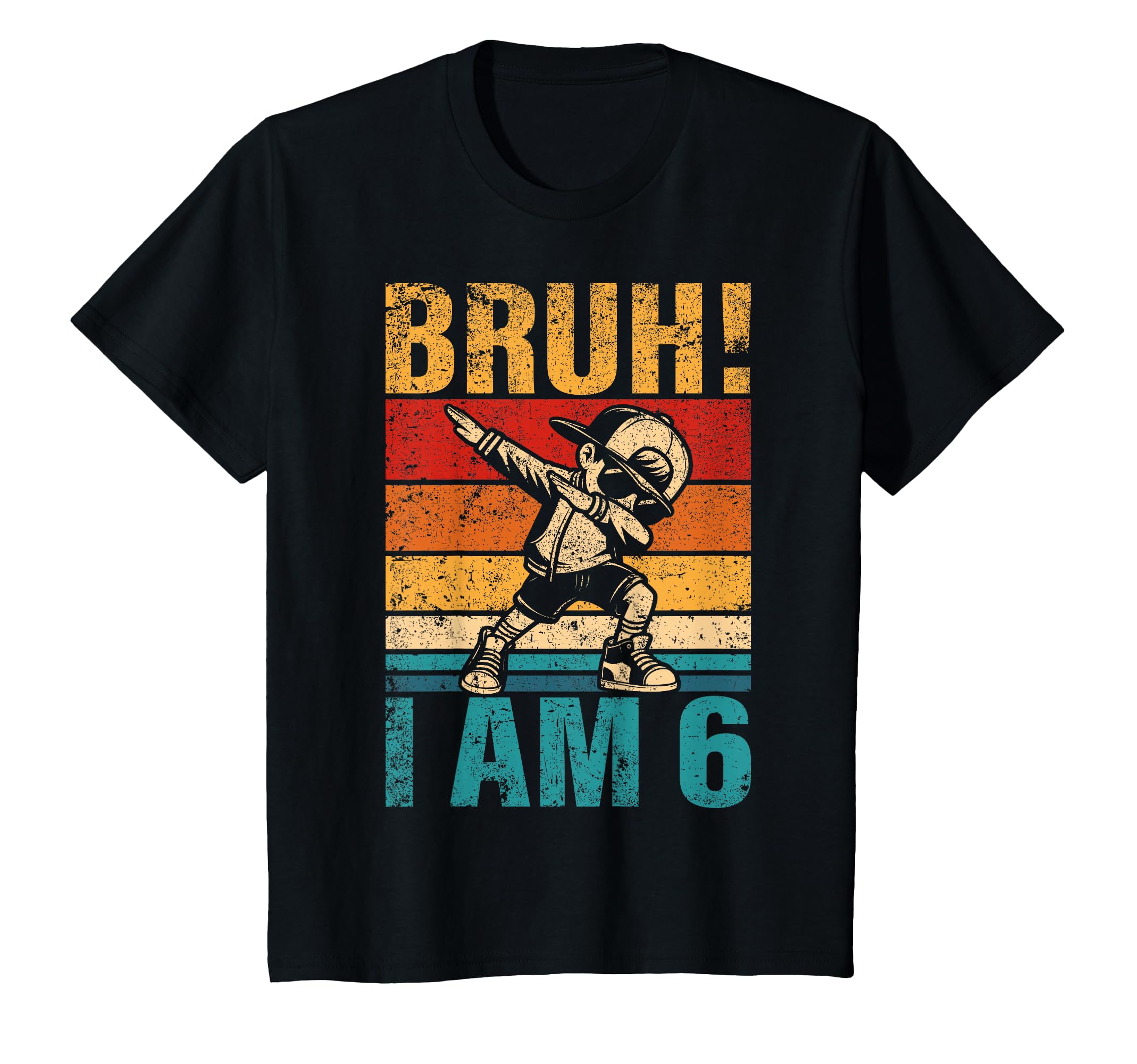 Photo 1 of Kids 6 Year Old Birthday Dabbing Boy Bruh It's My 6th Birthday T-Shirt-S