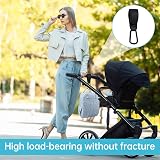 Eophmi Pram Bag Clips 2 Pack Black PU Leather Buggy Clips for Bags view 4