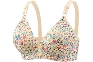Cotton Bras for Women Full Coverage Supportive Lightly Lined Floral Lace Bra Wireless Sleeping Bras Woman Bras