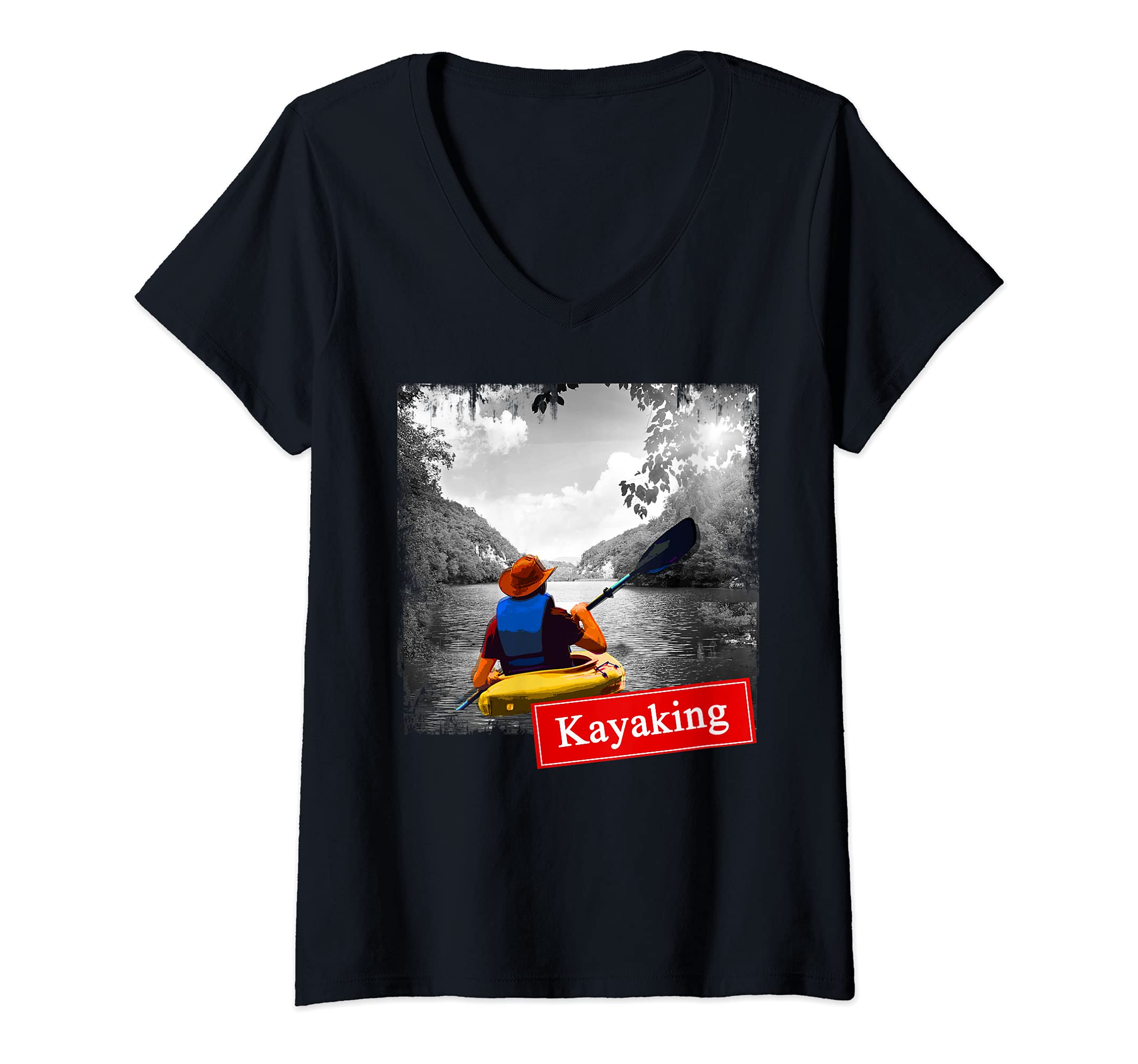 Womens Kayaks apparel For Outdoor Adventure kayaking boating V-Neck T-Shirt