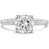 Carbon Atelier IGI Certified 1 1/4 to 3 1/3 Carat Lab Grown Diamond Engagement Ring for Women I 14k White Gold Ring for Her Side Stones (G-H VS1-VS2 cttw) Wedding Promise Anniversary Ring Size 6 to 8