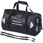 WILD HEART Waterproof Motorcycle Duffel Bag PVC500D Double-bottom With Rope Straps and Inner Pocket 40L 66L 100L for Kayaking, Camping, Boating,Motorcycle