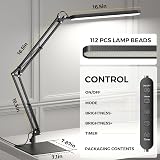 SKYLEO LED Desk Lamp with Slim Base Dimmable 1300LM 12W Black view 3
