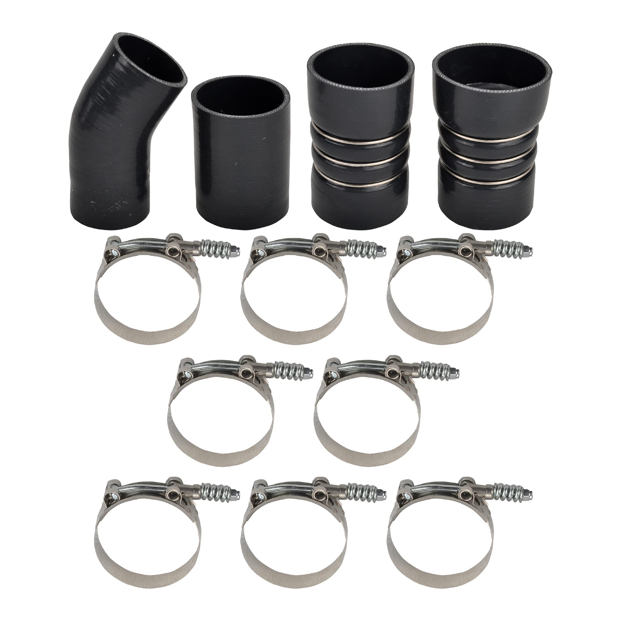 Photo 1 of FGJQEFG Turbo Intercooler CAC Boots Clamps Kit Compatible with Ford 6.0L Powerstroke Diesel 2003-2007 (Black)