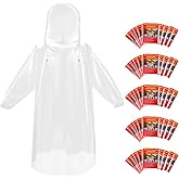 6 & 20 & 50 Pack Disposable Rain Ponchos for Adults/Youth, Waterproof PE Raincoats with Drawstring, Camping/Emergency