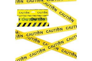 RUIZHUO Halloween Decorations Caution Tape,Yellow&Black Caution Hazard Warning Tapes Roll Scary Zombie Safety Indoor&Outdoor Crime Scene DIY Barricade-Party/Door/Tree/Yard/Danger Area/Haunted Houses-7.5CM*25M