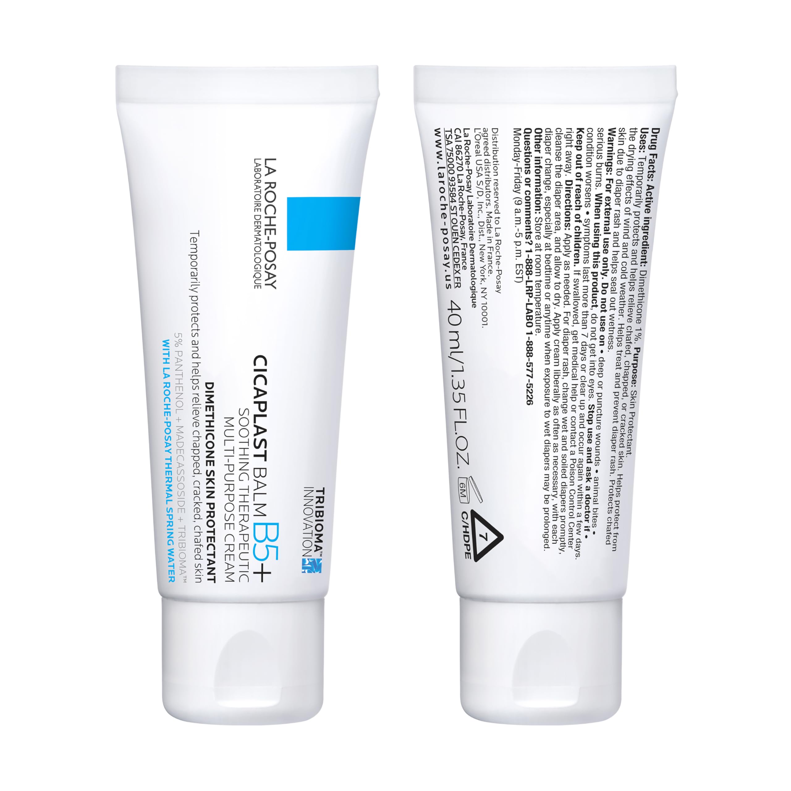 La Roche-Posay Cicaplast Balm B5, Healing Ointment and Soothing Therapeutic Multi Purpose Cream for Dry & Irritated Skin, Body and Hand Balm, Baby Safe, Fragrance Free