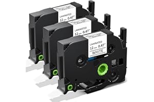 Labelife TZe-231 TZe TZ Tape 12mm 0.47 Laminated White, Replacement for Brother P Touch Label Maker Tape Refills TZe231 Work 