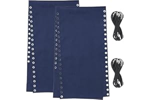 Ostlttyn Zero Gravity Chair Replacement Fabric Set of 2, 17'' with Cord, Kit for Patio Sling Outdoor Lawn Chair, Blue 2 Pack