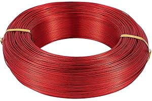 Cheriswelry 910 Feet 22 Gauge Red Aluminum Wire Bendable Metal Craft Wire Flexible Soft Jewelry Beading Wire 0.6mm for Sculpting Armature Artistic Floral Garden Wrapping DIY Craft
